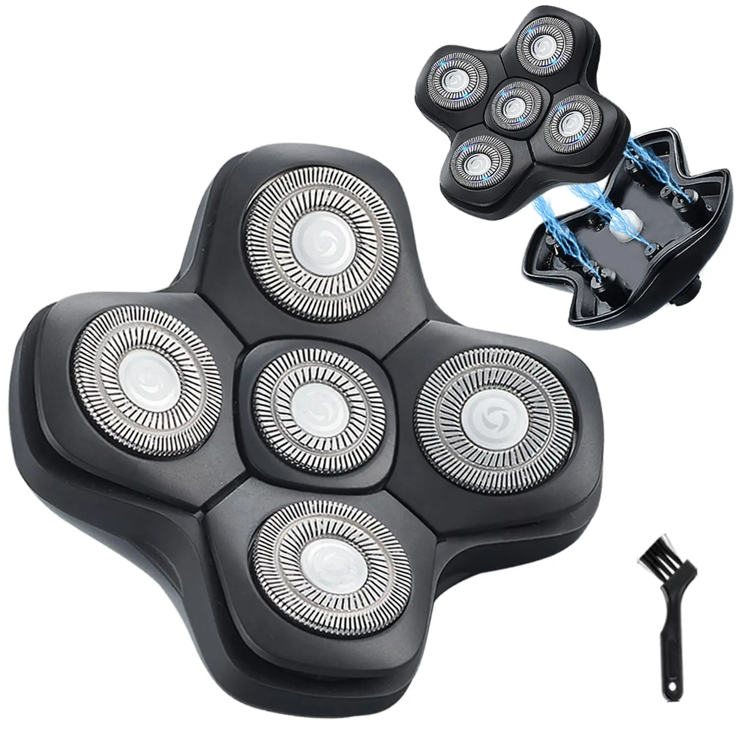 HONTEC New Upgrade 5 Head Shaver Replacement Heads for Skull Shaver Pitbull Palm and Butterfly Kiss Shavers