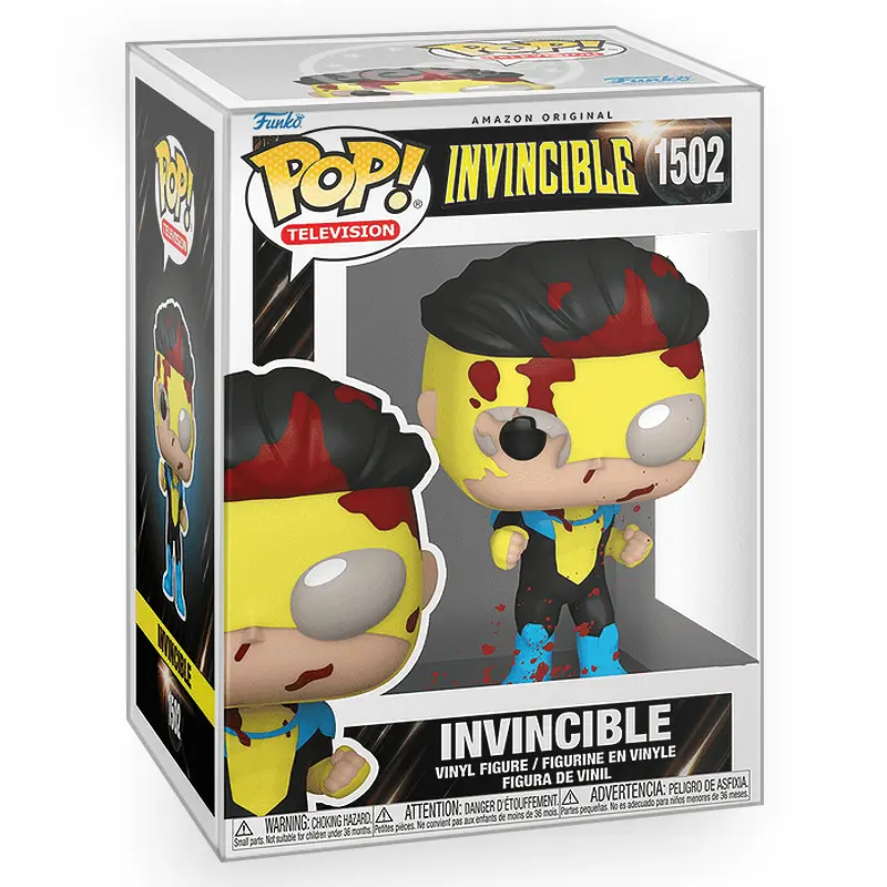 Funko POP TV: Invincible - Bloody Invincible Vinyl Figure with Epic Collectibles Premium Box Protector Included