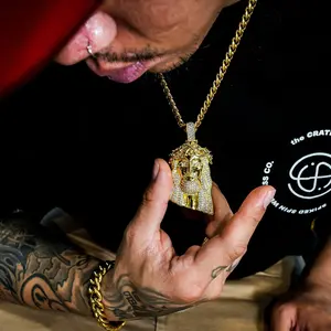 XL Jesus Piece with  Cuban Link Chain - 18k Ion Plated