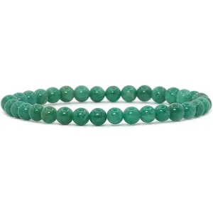 Natural Russian Amazonite Gemstone 6mm Round Beads Stretch Bracelet 6.5" Unisex