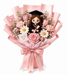 Custom Crochet Graduation Bouquet, Full Doll BEST-SELLING GIFT Graduate Doll & Flowers, Class of 2026