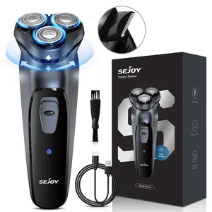 SEJOY Men Electric Shaver Pop-up Trimmer Rotary Razor Beard Shaving Rechargeable Grey