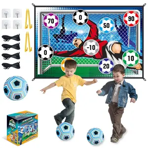 Indoor Silent Football Shooting Toy, Wall Target & Balls, Soft Ball Design, Shooting Practice Sports Toy, Soccerball Toys, Birthday & Christmas Gifts for Boys Girls