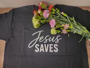 Jesus Saves Script T-Shirt | Christian Streetwear | Faith Shirt