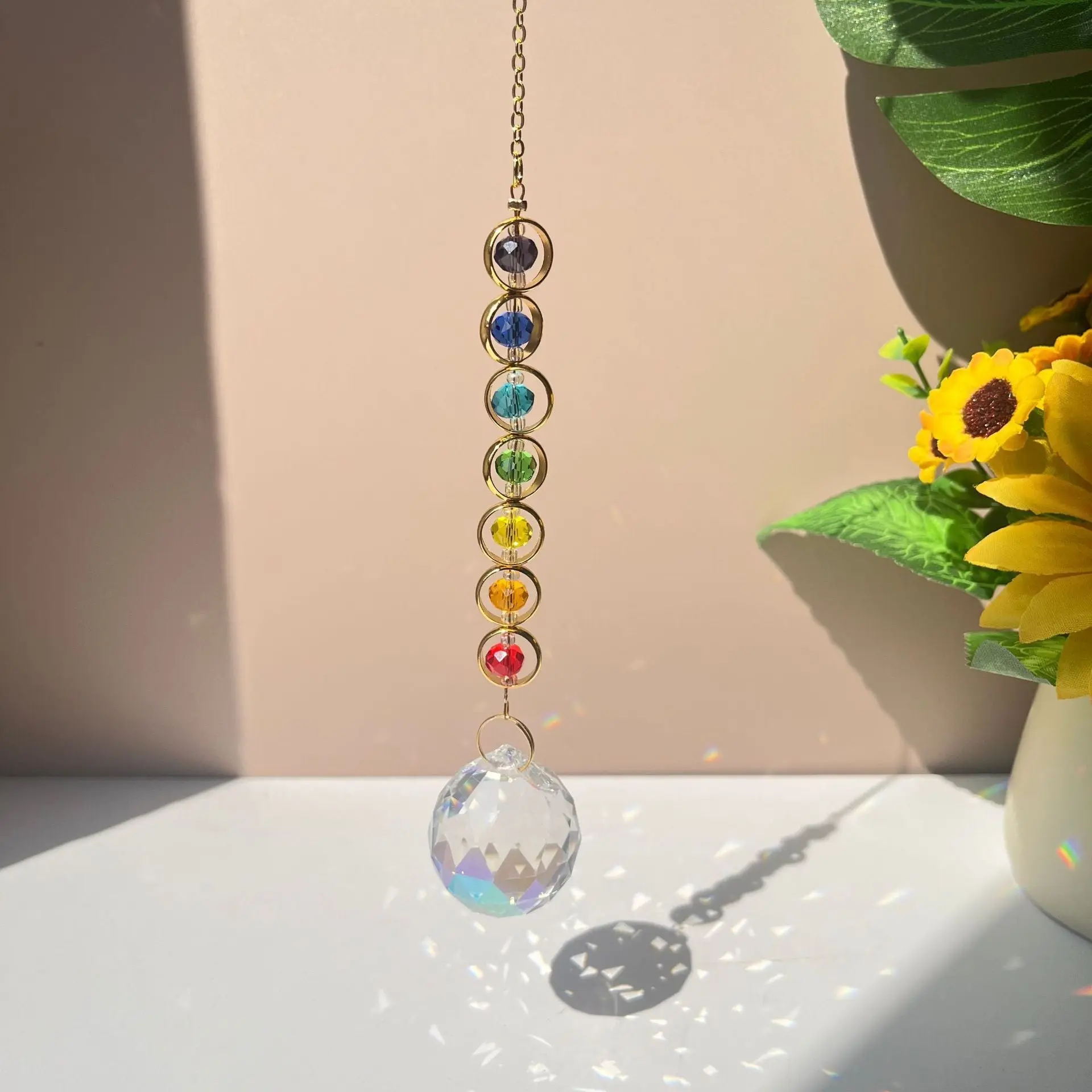 Colored Hanging Jewels with Crystal