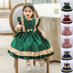 Anniversary Lolita Green Baby Girls Clothes 2052 Infant Birthday Cocktail Dress Toddler Pageant Newborn Ball Gown Princess Baptism Frock 0-5Y