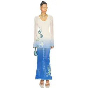 The Wolf Gang Malaga Maxi Dress in Marine