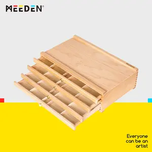 MEEDEN Art 4-Drawer Art Supply Storage Box, Natural,Walnut Color, Dark Walnut,Gift