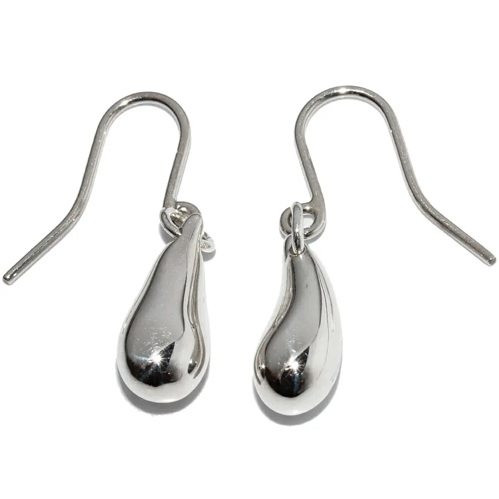 Pre-owned Tiffany & Co. Sterling Silver 925 (Ag925) Small Leather Goods Silver 925 Elsa Peretti Teardrop Earrings