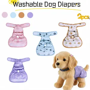 2 Pack New Digital Print Reusable Dog Diapers, Designed for Pregnant Dogs, High Absorbency, Washable, Breathable Pet Safety Pants, Pee Pads