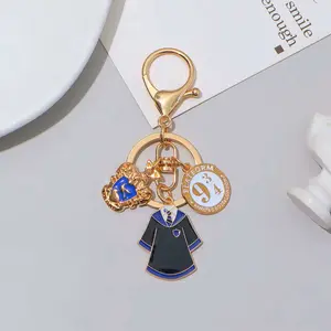 Mystery Keychains with Enamel Charm Platform 9 3/4 Design and Robe Accents
