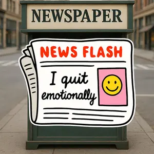 I Quit Emotionally Sticker Funny Mental Health Vinyl Decal - Burnout Humor Sarcastic Self-Care Sticker for Laptop Water Bottle