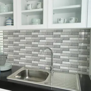 Classic Imitation Marble Pattern Tile Sticker, 10pcs/set Waterproof Self Adhesive Wall Sticker, Decorative Sticker for Home Bathroom Kitchen, Adhesive Stickers, Kitchen Bathroom Decoration