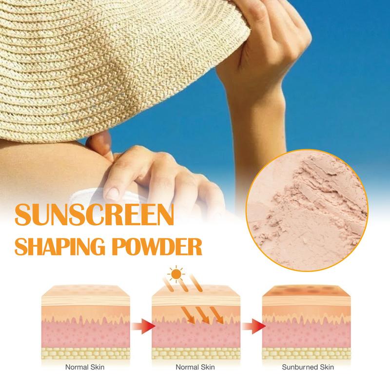 JAYSUING Sunscreen Shaping Powder SPF 50 PA+++ Oil Control Translucent Matte Finish 12-Hour Wear Buildable Puff Makeup Tool