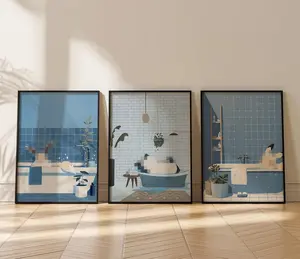 Anime Alt Art - Animal Bathing Unframed Poster Series, Gallery Wall, Bathroom Decor, Pho to Decoration, Cartoon Japanese Home Decor, Kawaii Poster