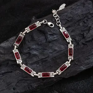 Women's Zircon Crystal Geometric Bracelet Korean Vintage Y2K Style Adjustable Lightweight Party Daily Wear Accessory