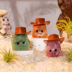 Natural Crystal Rough Stone Pet, 1 Count Handmade Crystal Carving Hedgehog Fengshui Sculpture, Pet Memorial Ornament, Home Garden Decor, Gemstones And Crystals