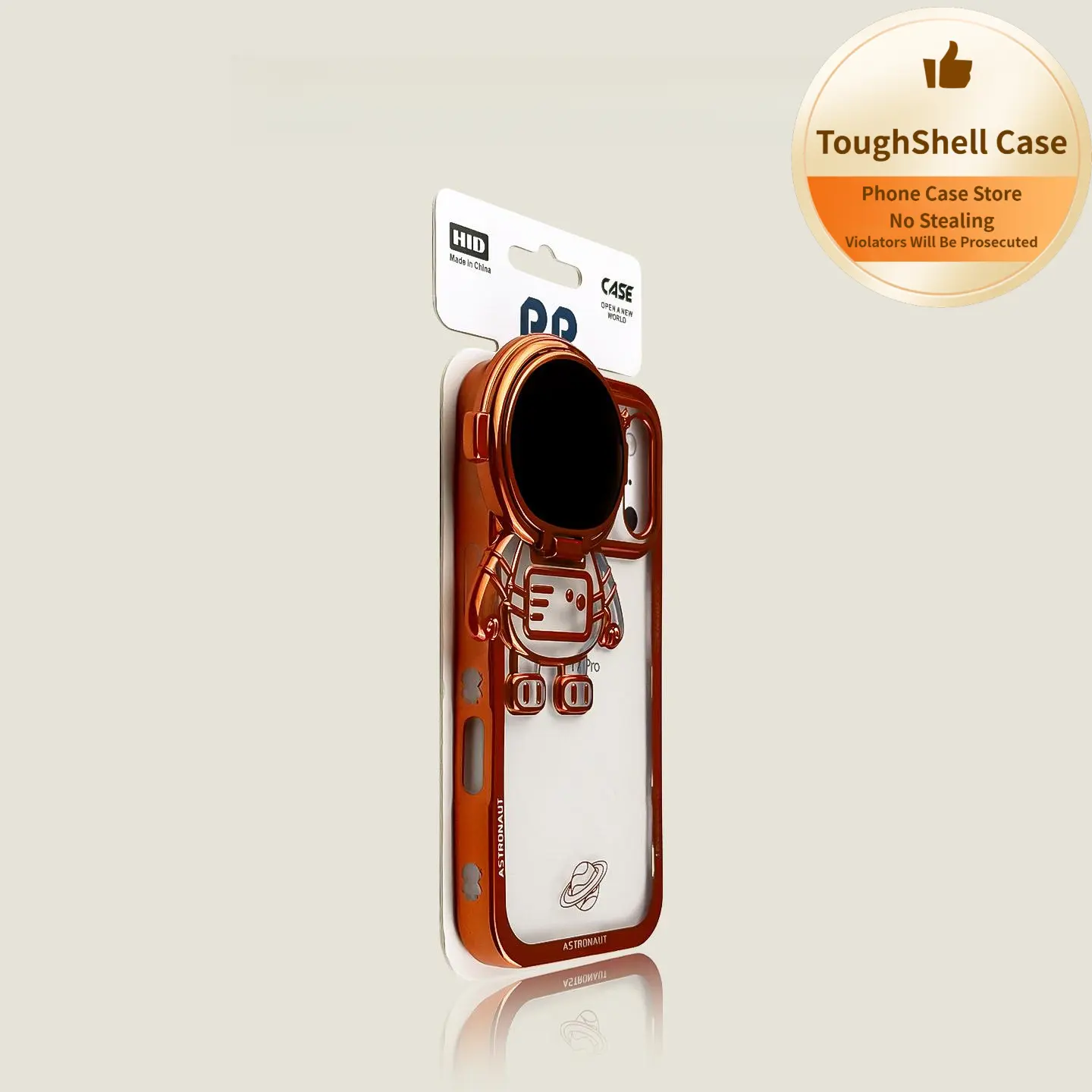 Astronaut Cartoon Sturdy Cellphone Case for iPhone 16 ProMax, iPhone IP17 ProMax - Translucent Back Silicone Shell with Foldable Landscape Bracket, Shockproof Tech Accessory, Accessories