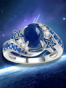 1 PC Charm Cubic Zirconia Geometric Design Ring For Women For Wedding Engagement Party Jewelry Valentine's Day Gift
