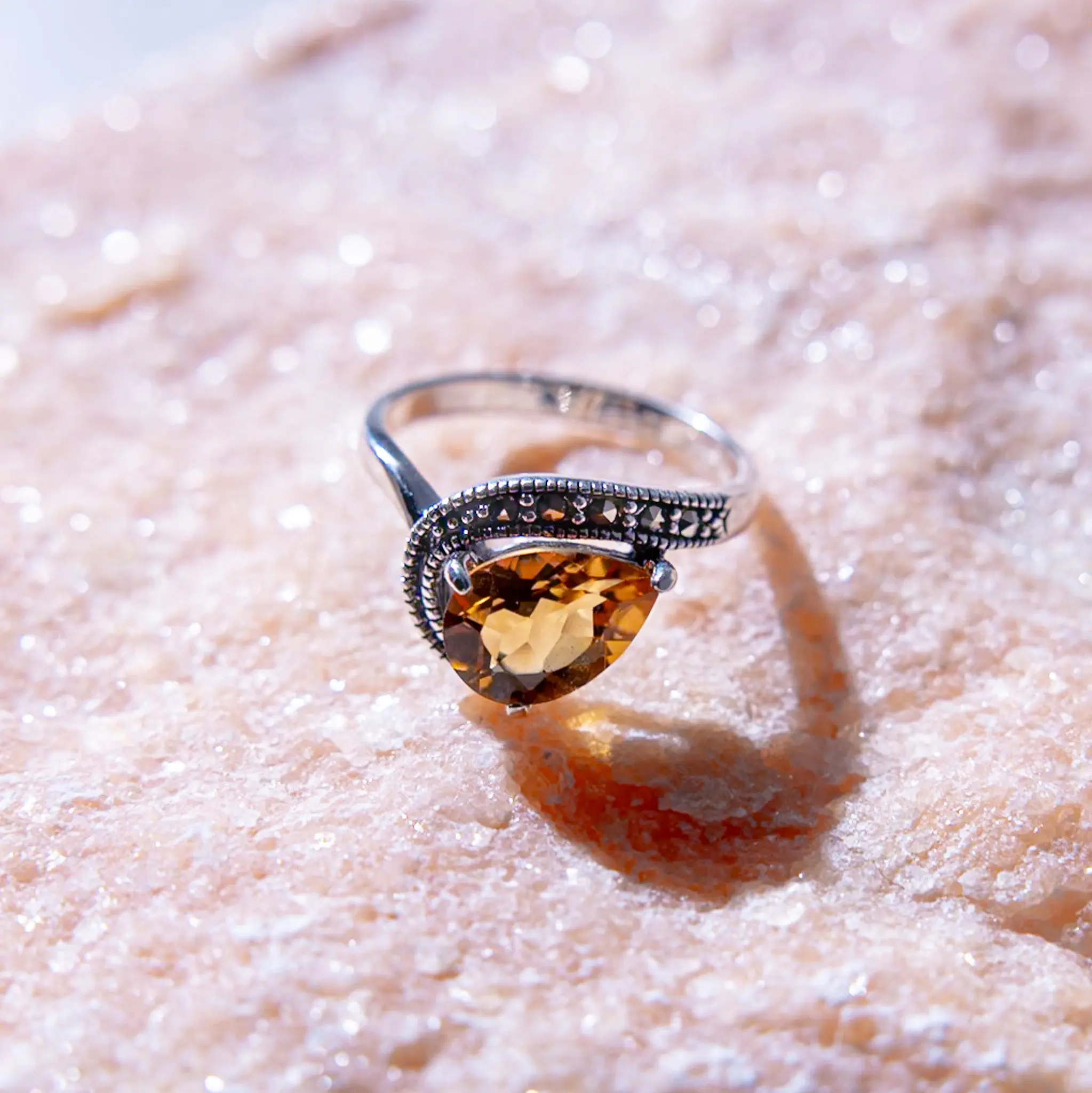 Orla Tear Drop Citrine Ring