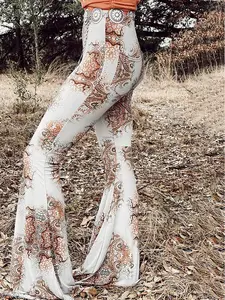 Printed Bodyline Flare Pants Printed Bodyline Flare Pants