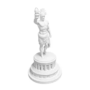 Colossus of Rhodes Statue Ancient Greek Wonder Replica Helios Figurine for Desk Office Home Decor Minimalist Heron Pattern Matte White Finish