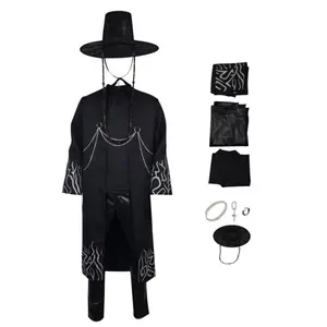 (READY TO SHIP) Saja Boys Costume Cosplay Sajaboy Jinu Costume Coat Shirt Pant Belt Hat Black Outfit Halloween Suit Men