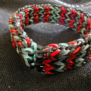 Midnight Blaze Rainbow Loom Bracelet