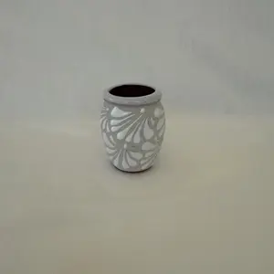 White shot glass 3” tall. Handmade Talavera with Floral Design