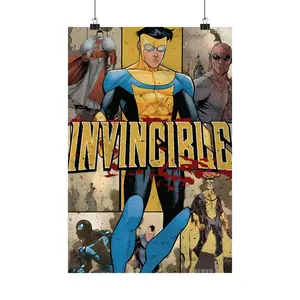Invincible Comic Unframed Poster, Mark Grayson Poster, Game Room Decor, Invincible Painting, Invincible Art, Invincible Superhero Unframe Poster, Comic Book Fan Gift, Game Room Decor, Anime Gift,  Vertical Poster