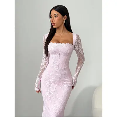 Light Pink Dress Long - TikTok Shop