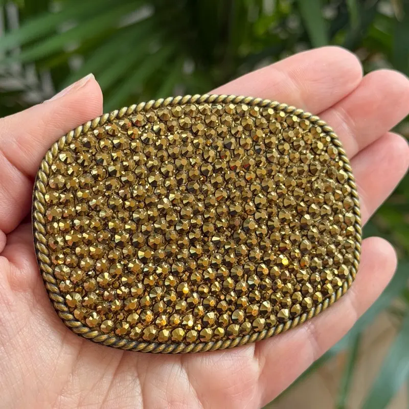 Gold Rhinestone Belt Buckle