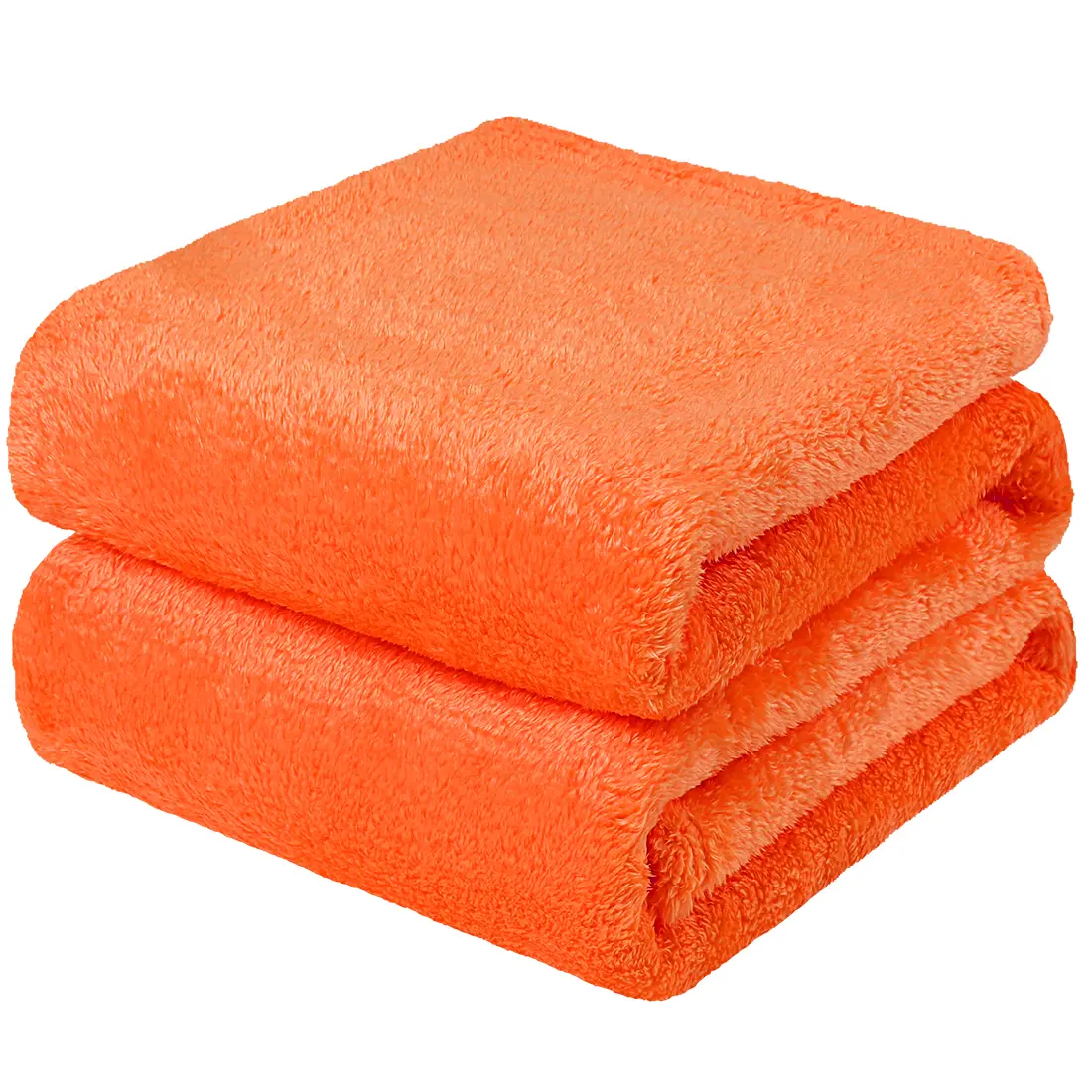PiccoCasa Sherpa Fleece Blanket King Size, Soft Warm Teddy Sherpa Blanket, Double Layer Lightweight Plush Microfiber Fleece Shaggy Throw Blanket for Sofa Couch Bed (90" x 108", Orange)