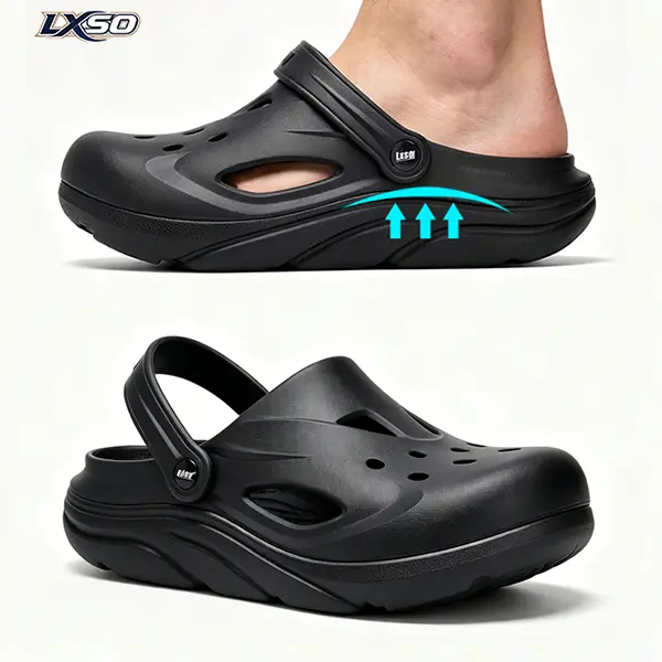 Lxso Unisex Adult Orthopedic Recovery Clogs, Men's Arch Support Orthotic Sandals with a 1.97inch / 5cm Thick EVA Platform Sole, Women's Non-Slip Outdoor Garden Slides for Flat Feet & Plantar Fasciitis, Sporty Casual Fashion Slippers