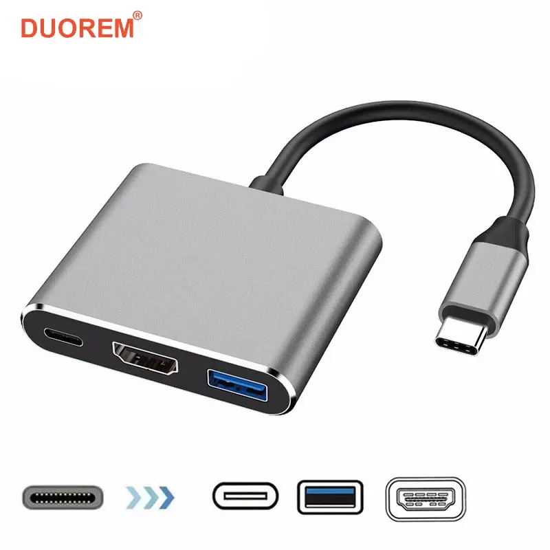 3 in 1 USB 3.1 Type-C Adapter, PD/HDTV/USB 3.0 Converter, Multi-Device Universal Charger, USB C Interface, Usb To C Adapter