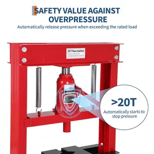 20T H-Frame Garage Floor Adjustable Shop Bearing Press with Stamping Plates to Bend