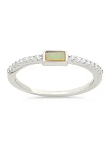 Sterling Silver Corrine Opal & CZ Ring