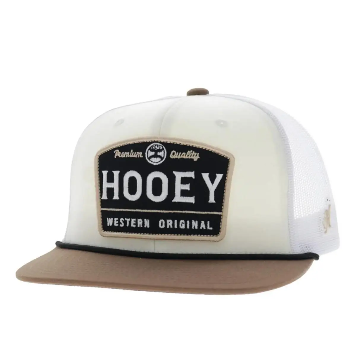 Hooey Unisex Trip Cream & White Mesh Back Snapback Patch Cap Hat