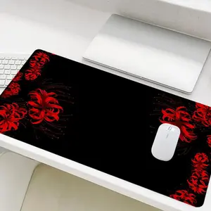 Flower Pattern Mouse Pad, 1 Count Rectangle Gaming Mouse Pad, Non-Slip Rubber Base Stitched Edge Desk Pad for Laptop Desktop, Gaming Desk Accessory