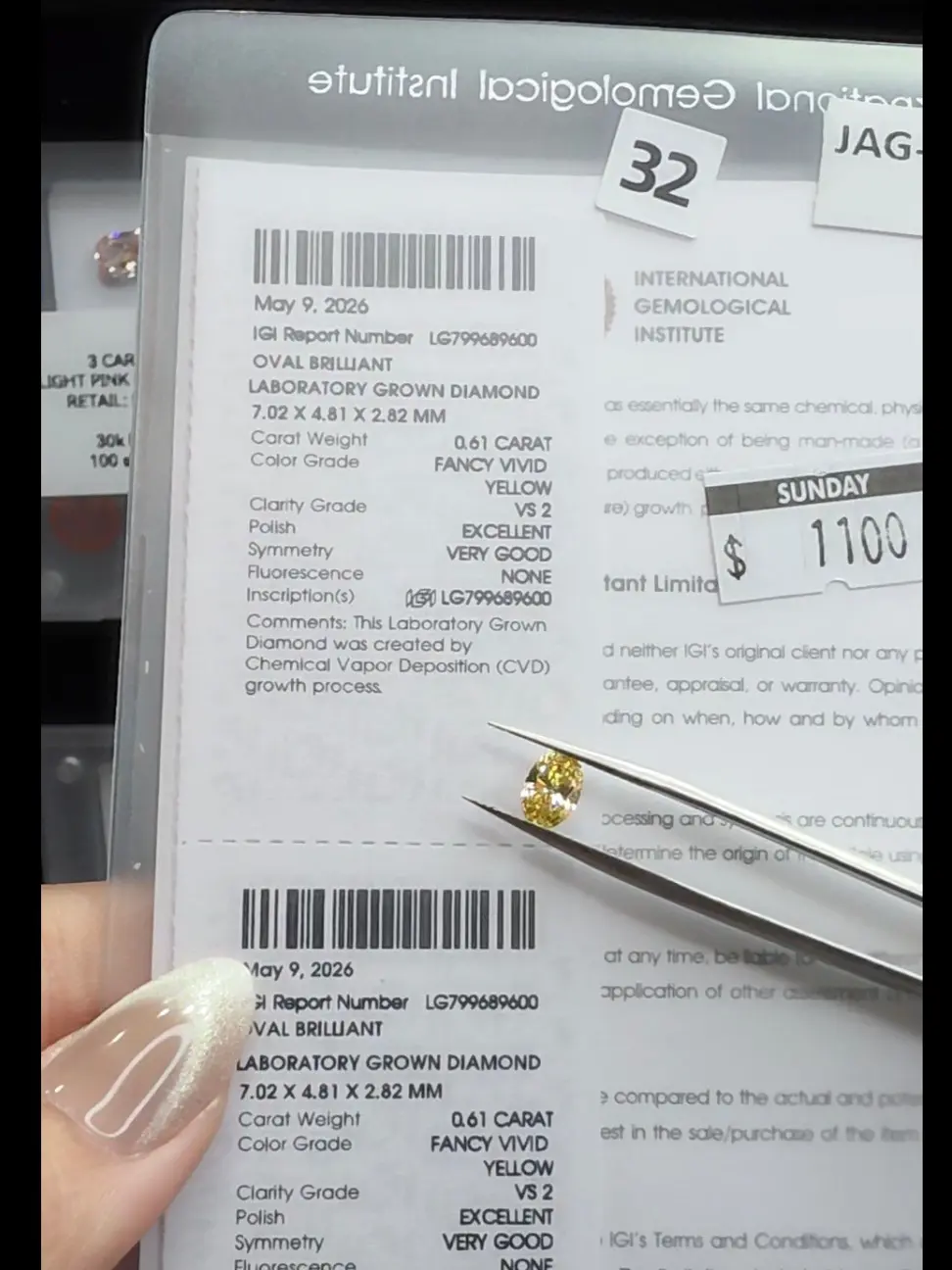 IGI lab grown diamond