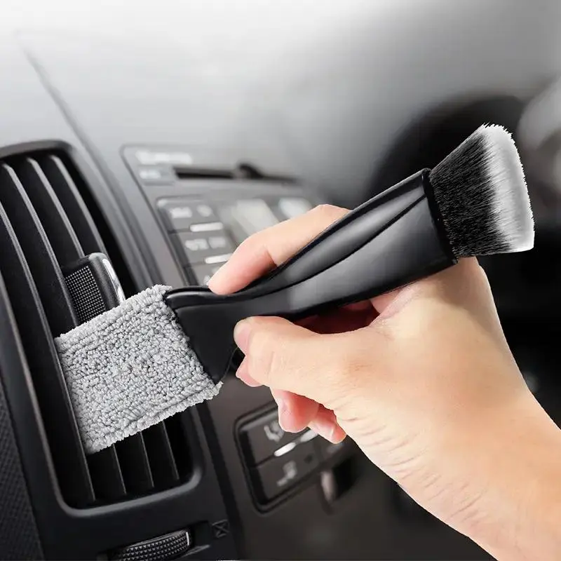 Double-headed Car Air Conditioner Cleaning Brush, Car Accessories, Car Gadgets, Portable Car AC Air Outlet Cleaning Brush, Professional Car Interior Cleaning Tool