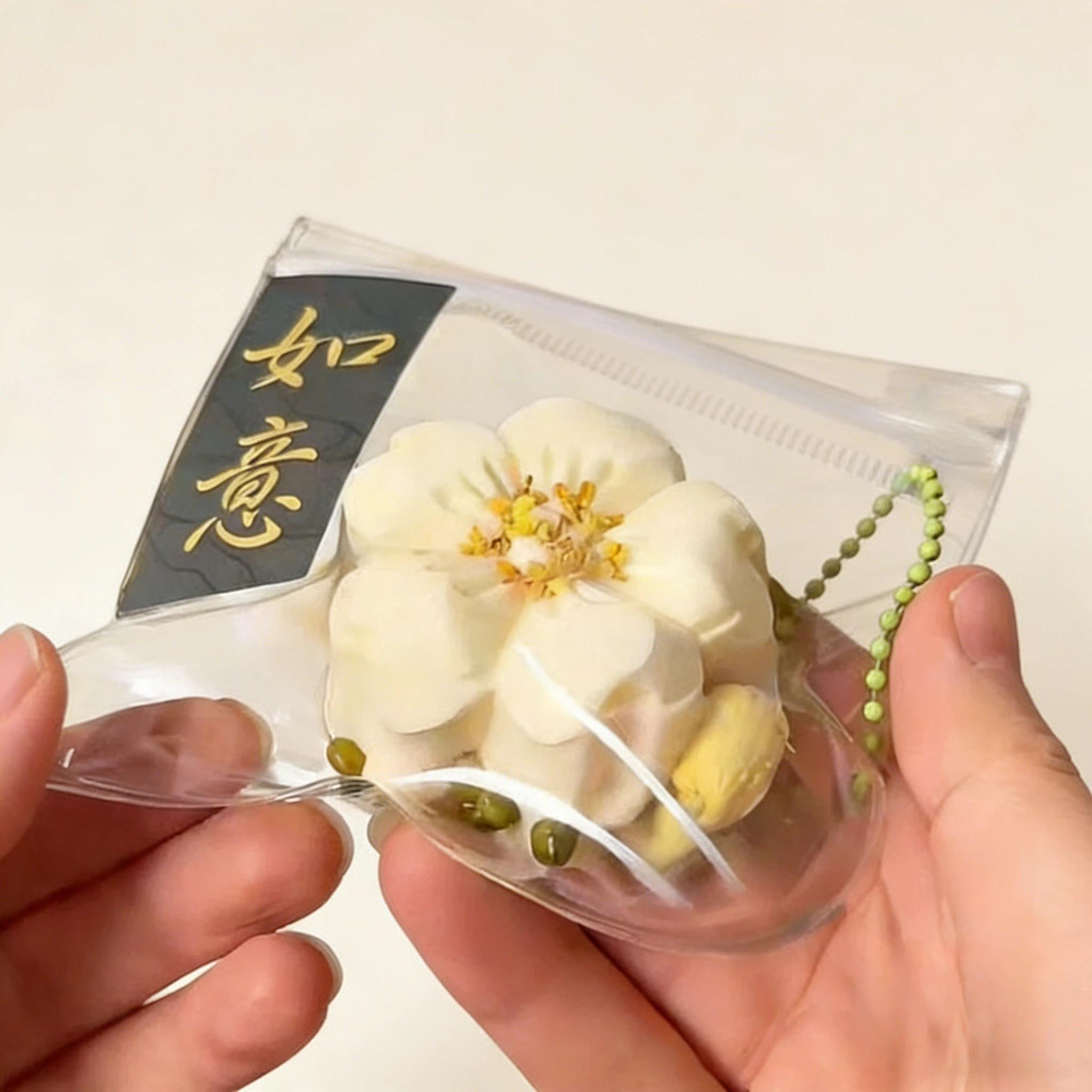 Adorable Mini Dumpling & Osmanthus Cake Squishy Keychain, Soft Squeeze Stress Relief Fidget Toy, Funny Decompression Pendant, Trendy Novelty Gift for Young Adults