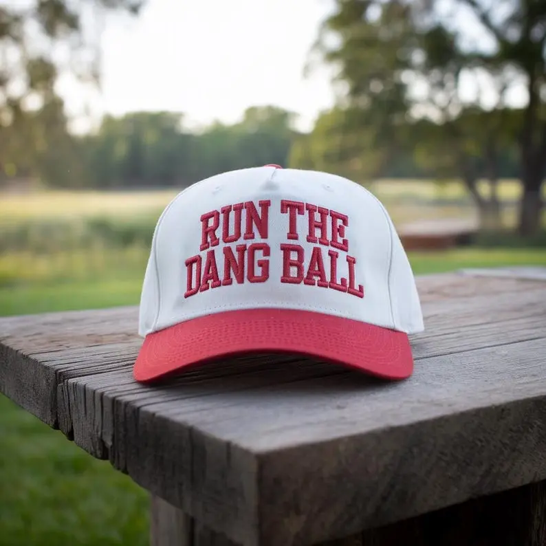 Run The Dang Ball Embroidered Baseball Hat: Custom Baseball Hat, Game Day Trucker Cap, Football Team Cap