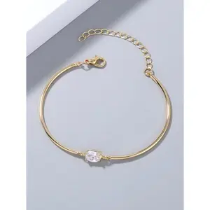 Elegant Rhinestone Inlaid Link Matching Bracelet, 2024 New Trendy Oval Shaped Bangle, Charm Bracelet, Friendship Bracelets for Women Girls GiftGift