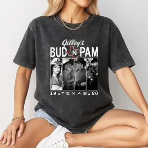 Bud and Pam Gilley's Texas Shirt, Urban Cowboy Movie Shirt Casual, Reto Country Western Graphic Tee