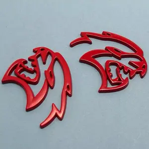 2x Zinc Alloy Hellcat Fender Side Emblems Badge 3D Decal For SRT Hellcat All Red