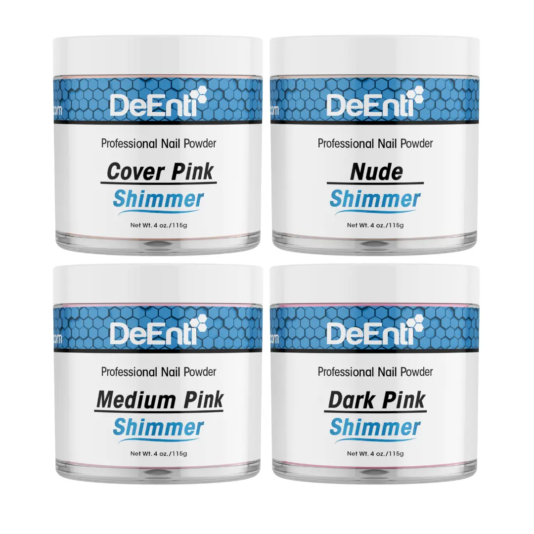 DeEnti 4 oz Shimmer Professional Acrylic Powder,  Non-Yellowing Self-Leveling Formula for Manicure Nail Art & Fake Nails Professional Quality Salon-Grade Shine 4 oz