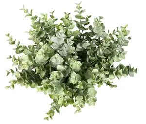 4Pcs Artificial Eucalyptus Plant Fake Silver Dollar Eucalyptus Branches Greenery Wedding Jungle Theme Party Home Decor (Green)