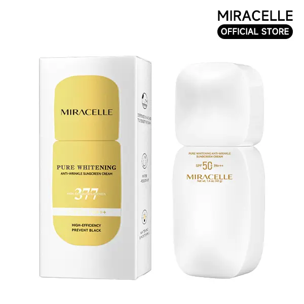 MIRACELLE Facial Sunscreen SPF50+, Daily Lightweight Hydrating UV Care, No White Cast, Non-Greasy Finish Fragrance Free Mineral Facial Sunscreen