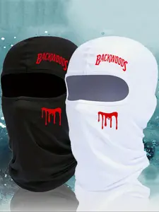 Cartoon Letter Pattern Balaclava Hat, Breathable Elastic Fabric Comfortable Quick Drying Balaclava Hat, Windproof Dustproof Sunscreen Protection Neck Mask, Gaiter Mask